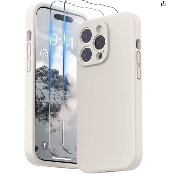 SURPHY Custodia 4 In 1 Per IPhone 14 Pro 6,1'' – Silicone Magnetico Con Protezione Lente E 2 Vetri Temperati, Rossa, Compatibile MagSafe
